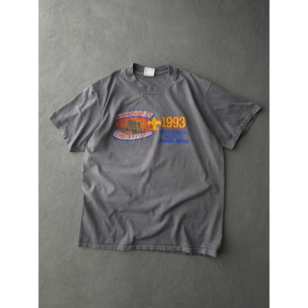 Vintage 1993 National Boy Scout Jamboree Charcoal Dyed Oneita T-shirt XL 90s